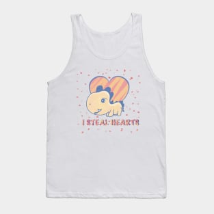 I steal hearts valentines day cute dinosaur Tank Top